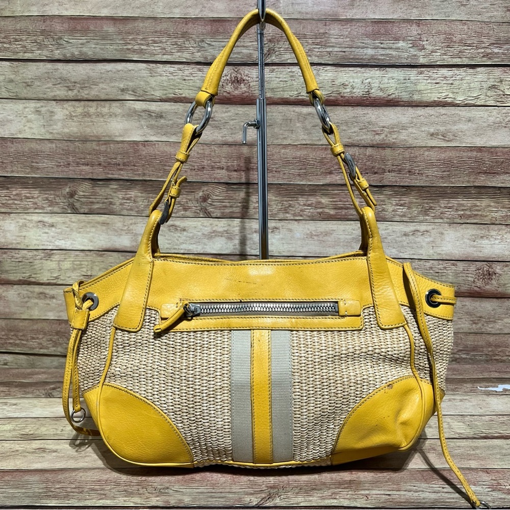 Prada Paglia and Vitello Diano Woven Shoulder Bag